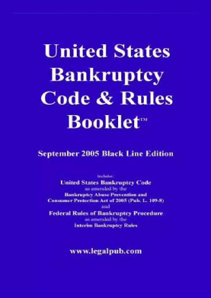 download pdf us bankruptcy code rules booklet