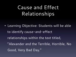cause and effect relationships