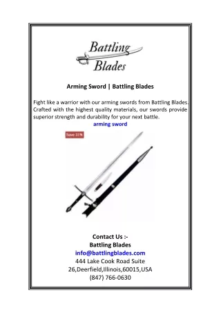 Arming Sword   Battling Blades