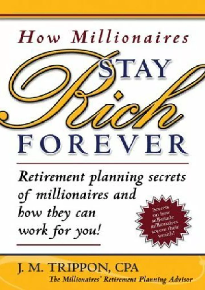 read pdf how millionaires stay rich forever