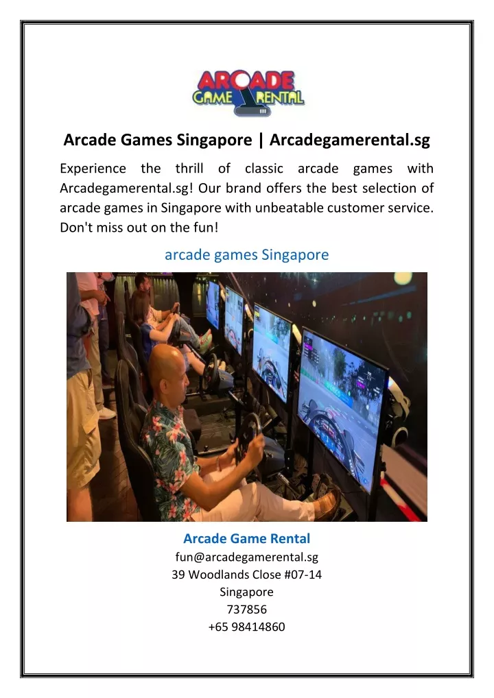 arcade games singapore arcadegamerental sg