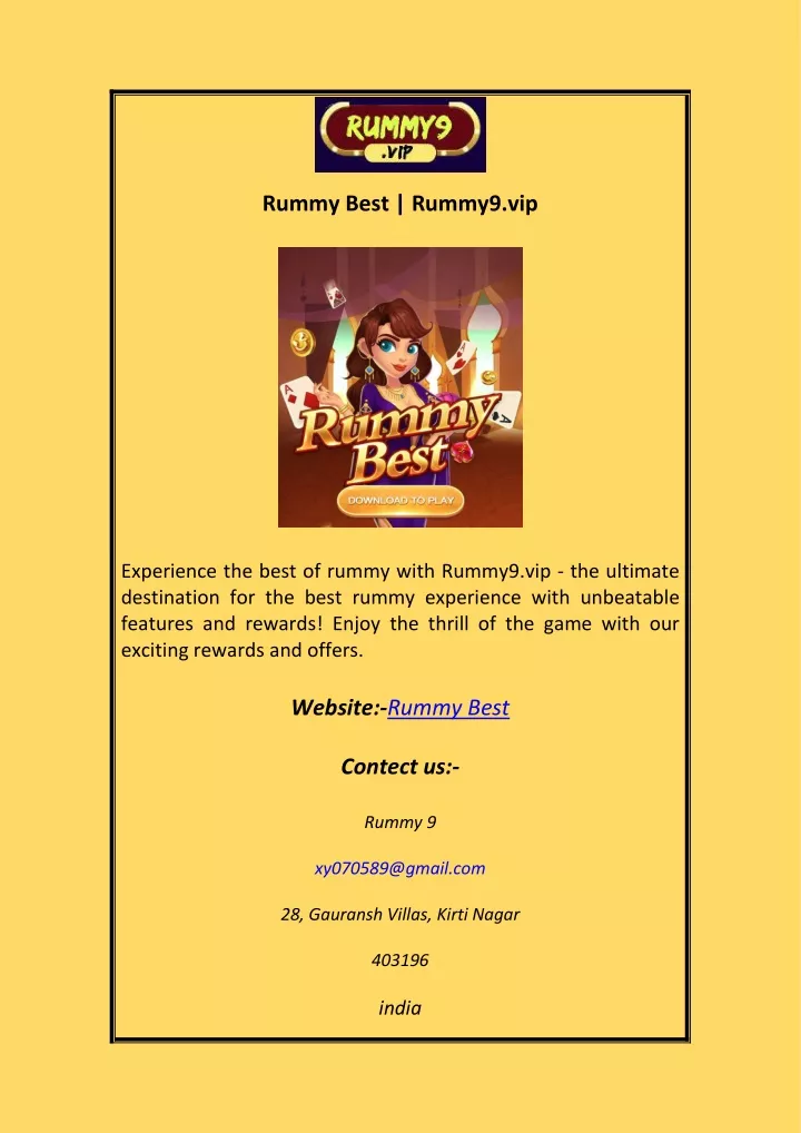 rummy best rummy9 vip