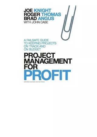 [PDF]❤READ⚡ Project Management for Profit A Failsafe Guide to Keeping Projects O