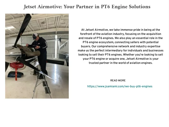 jetset airmotive your partner in pt6 engine