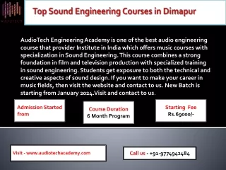 Top Sound Engineering Courses in Dimapur - AudioTech