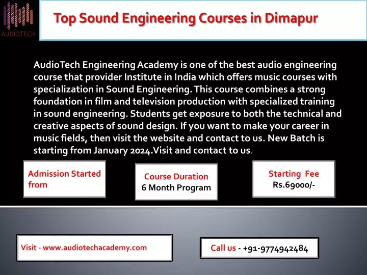 top sound engineering courses in dimapur