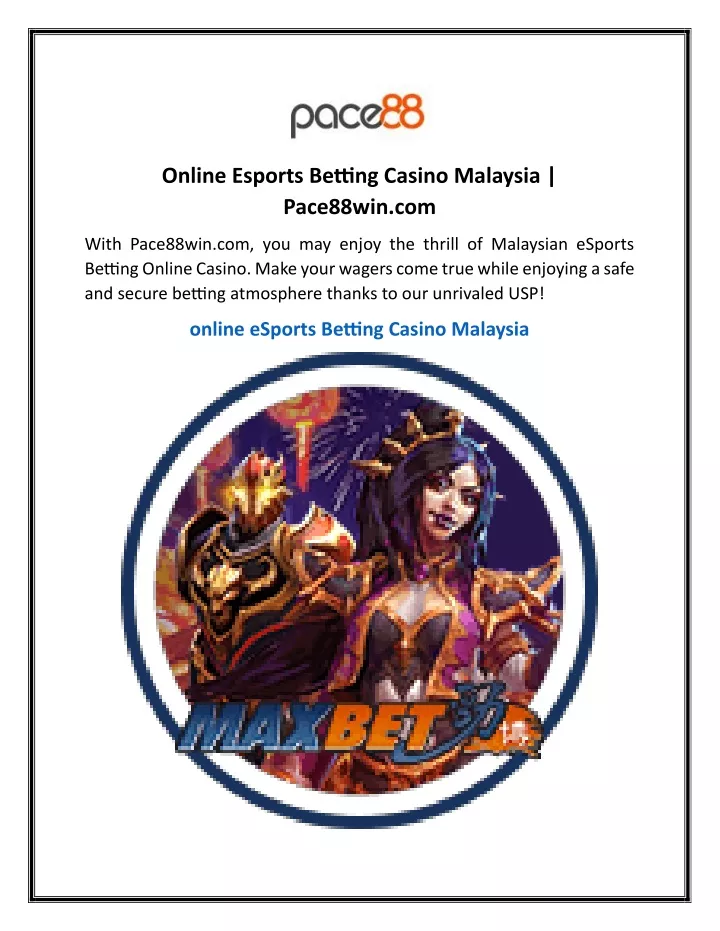 online esports betting casino malaysia pace88win