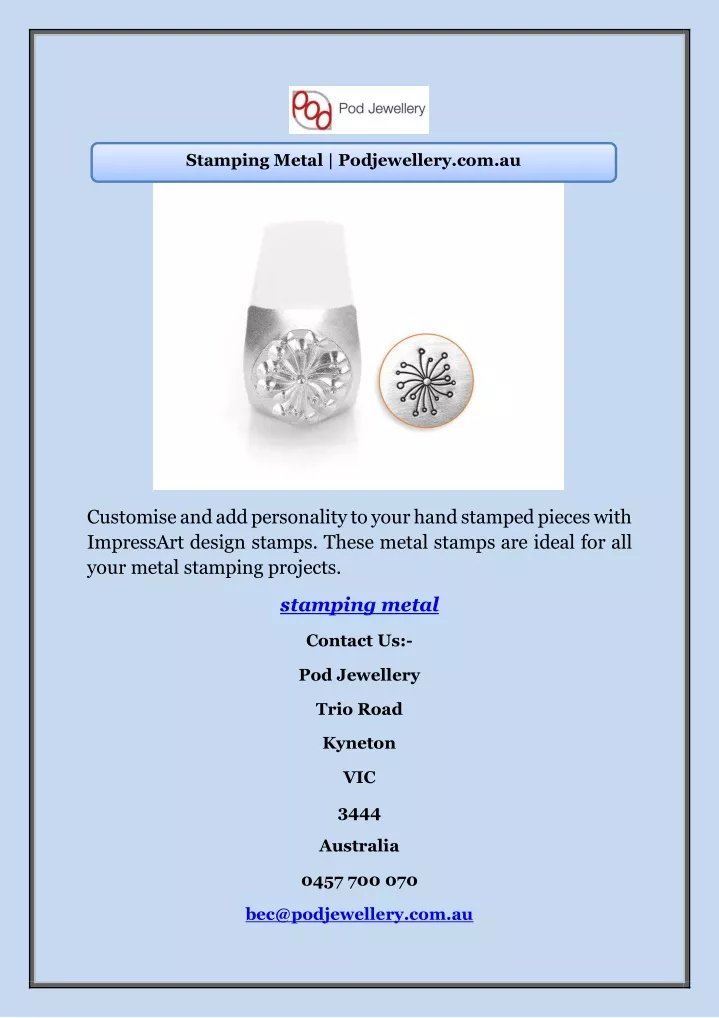 stamping metal podjewellery com au