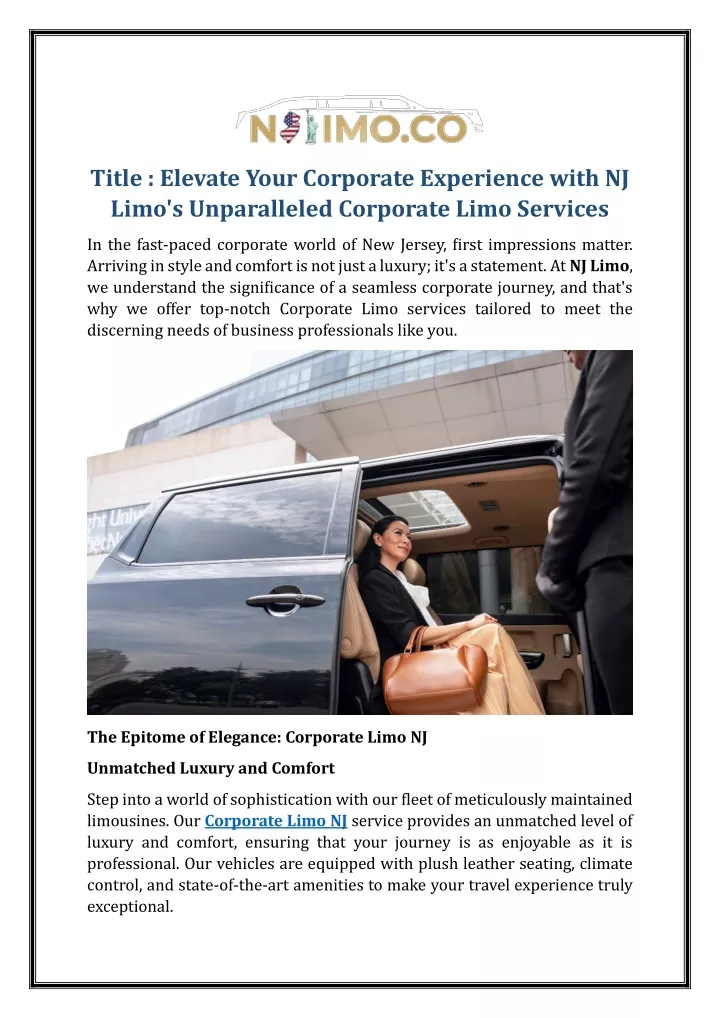 title elevate your corporate experience with