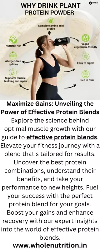 Maximize Gains Unveiling the Power of Effective Protein Blends