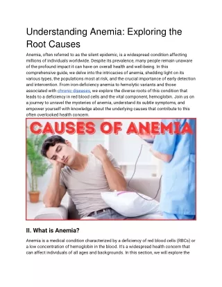 Understanding Anemia_ Exploring the Root Causes