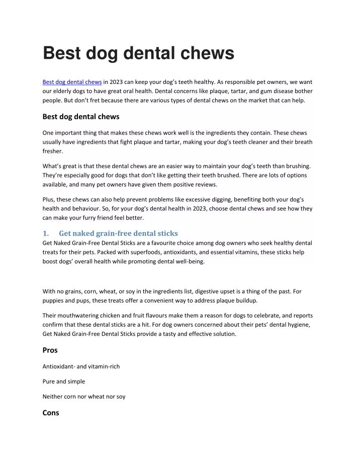 best dog dental chews