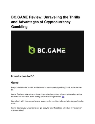 bc game review unraveling the thrills