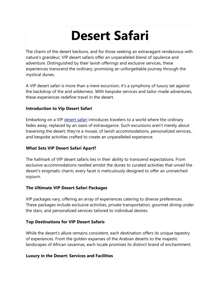desert safari