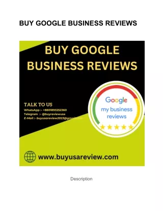 BUY GOOGLE BUSINESS REVIEWS