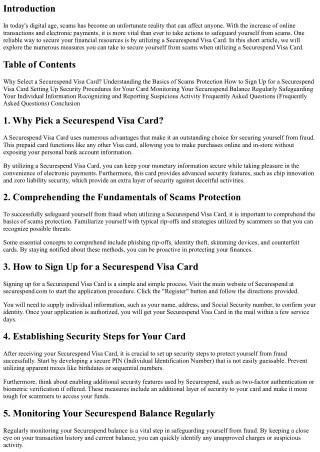 How to Secure Yourself from Scams with a Securespend Visa Card