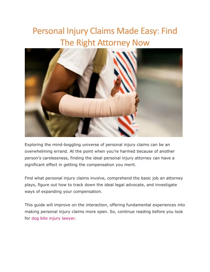 personal injury claims made easy find the right