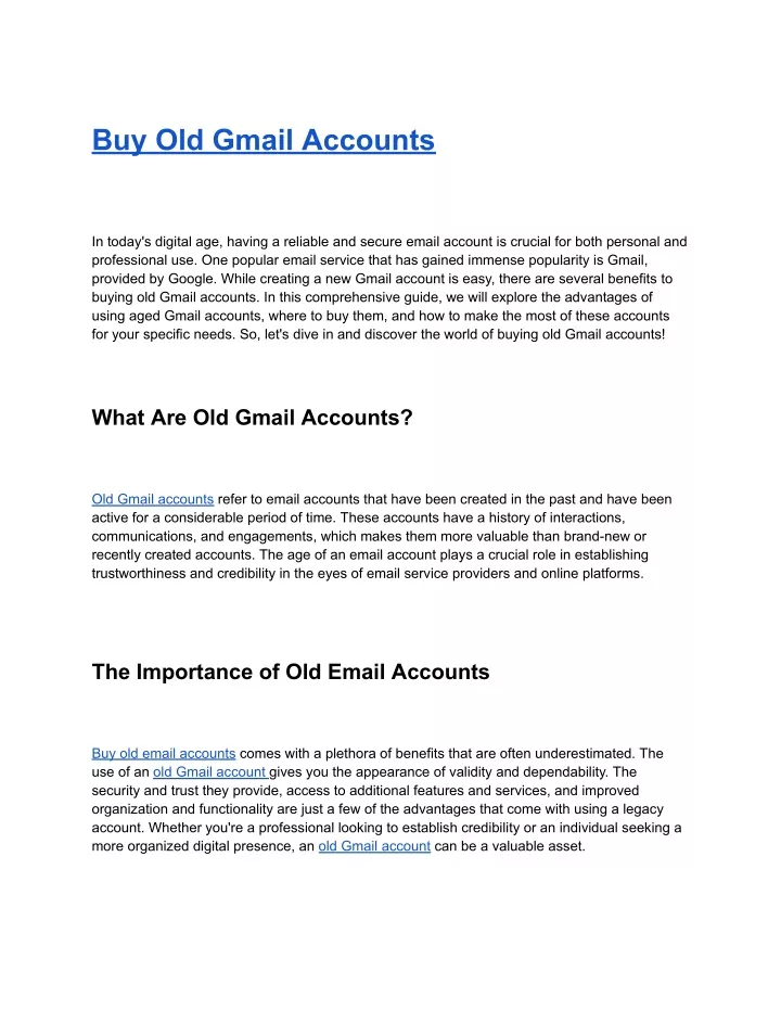 buy old gmail accounts