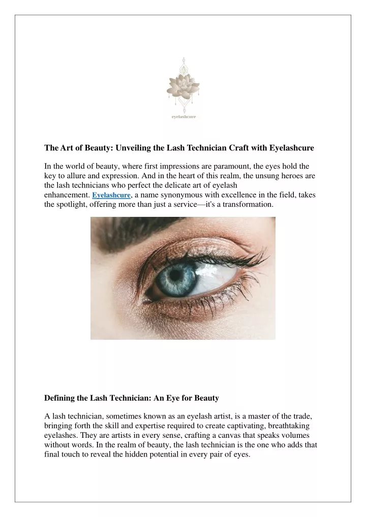 the art of beauty unveiling the lash technician