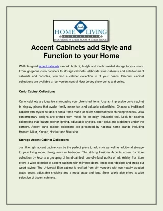 accent cabinets add style and function to your