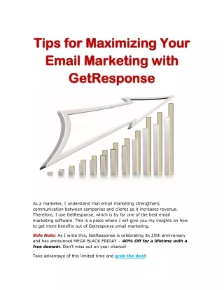 Tips for maximizing your email marketing with GetResponse