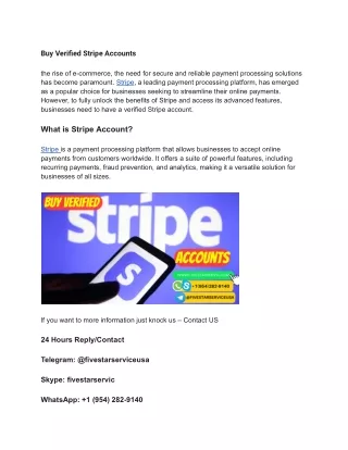 Buy Verified Stripe Accounts For Business