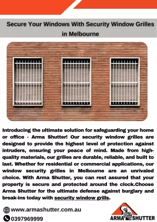 Secure Your Windows With Security Window Grilles in Melbourne