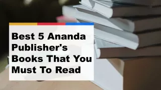 Best 5 Ananda Publisher's Books That You Must To Read