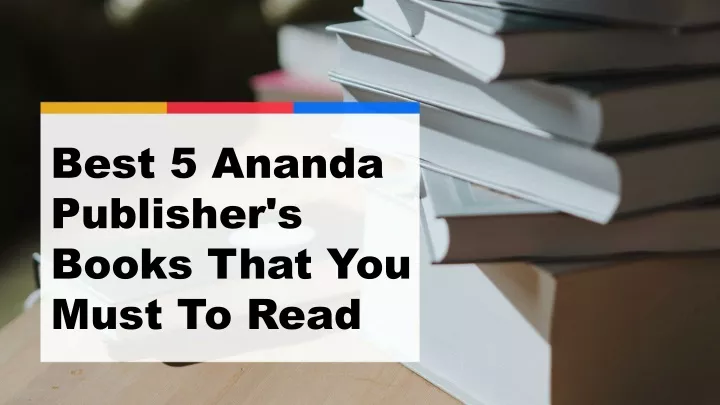 best 5 ananda publisher s books that you must