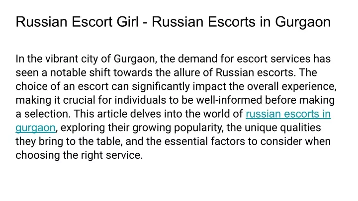 russian escort girl russian escorts in gurgaon