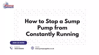 How to Stop a Sump Pump from Constantly Running