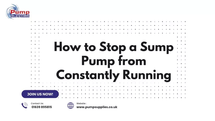 how to stop a sump pump from constantly running