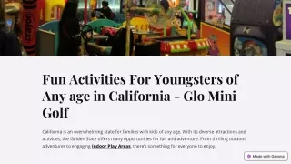 Fun Activities For Youngsters of Any age in California - Glo Mini Golf