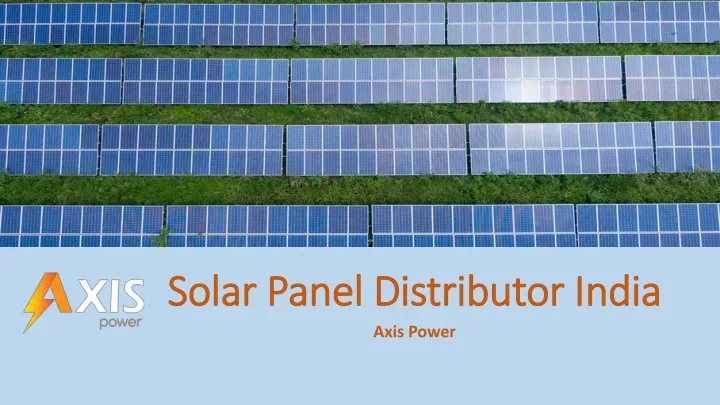 solar panel distributor india