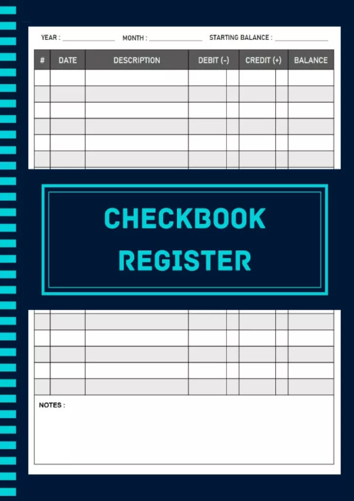 checkbook register 8 5x11 120 pages