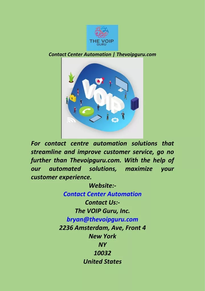 contact center automation thevoipguru com