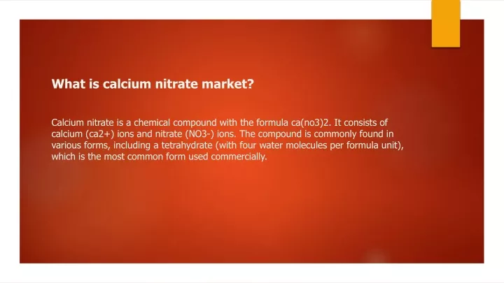 what is calcium nitrate market calcium nitrate