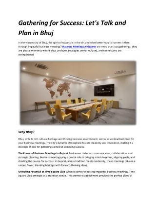 gathering for success let s talk and plan in bhuj