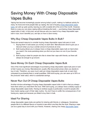 Saving Money with Disposable Vapes Bulk