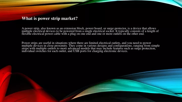 what is power strip market a power strip also