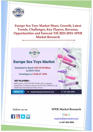 Europe Sex Toys Market Trends, Share, Industry Growth, Future Outlook by 2033