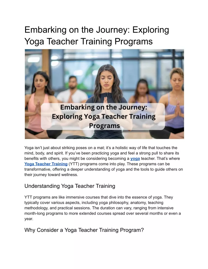 embarking on the journey exploring yoga teacher
