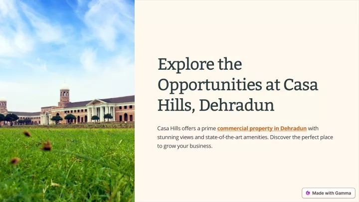 explore the opportunities at casa hills dehradun