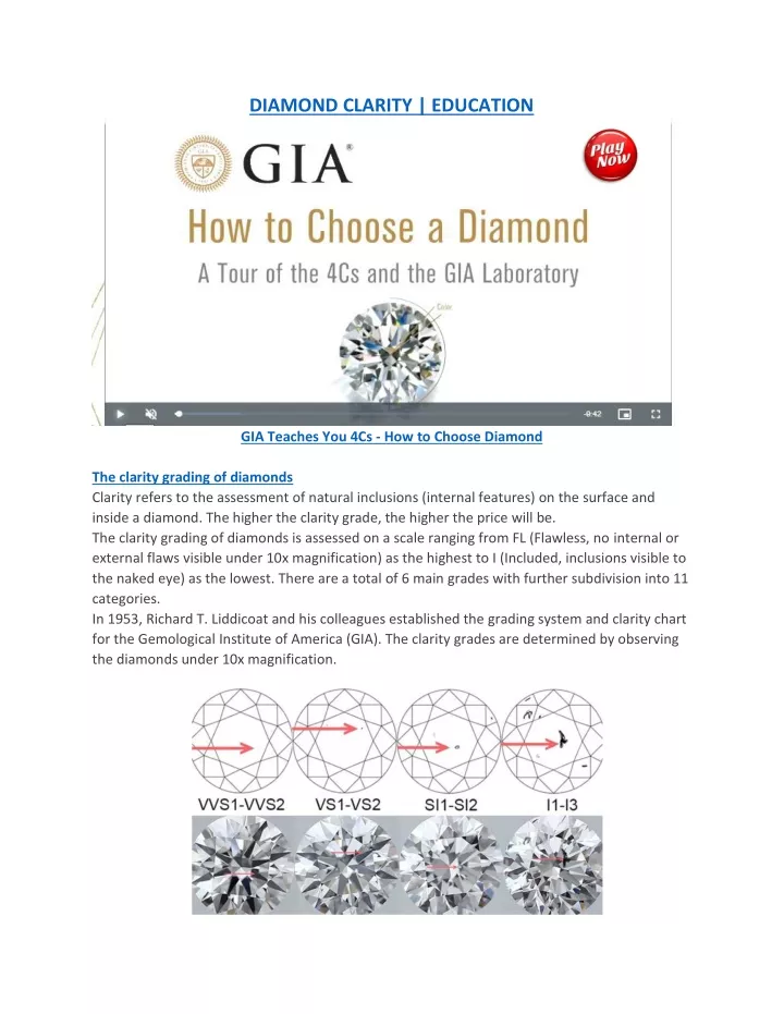 diamond clarity education