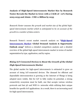 analysis of high speed interconnects market size