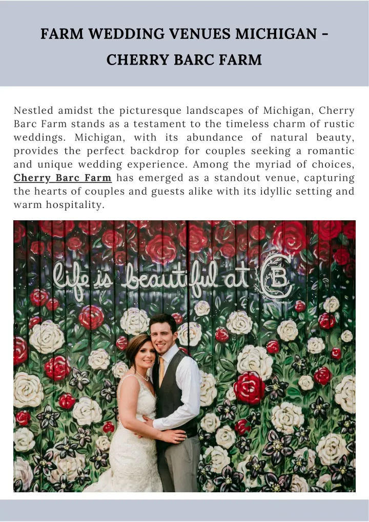 farm wedding venues michigan cherry barc farm