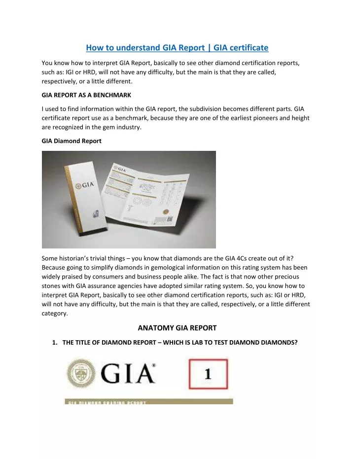 how to understand gia report gia certificate