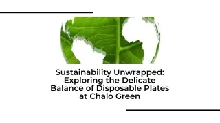 Eco-Friendly Dining Chalogreen's Disposable Plates Help You Celebrate Convenience