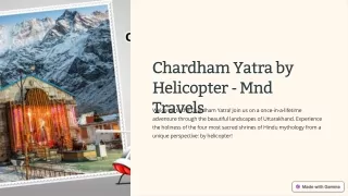 Experience Divine Bliss with Chardham Yatra by Helicopter
