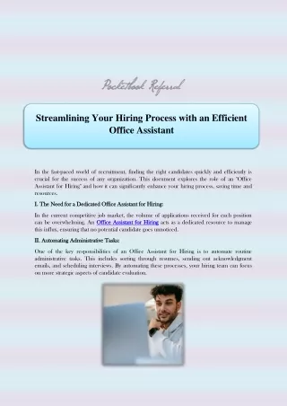 Streamlining Your Hiring Process with an Efficient Office Assistant